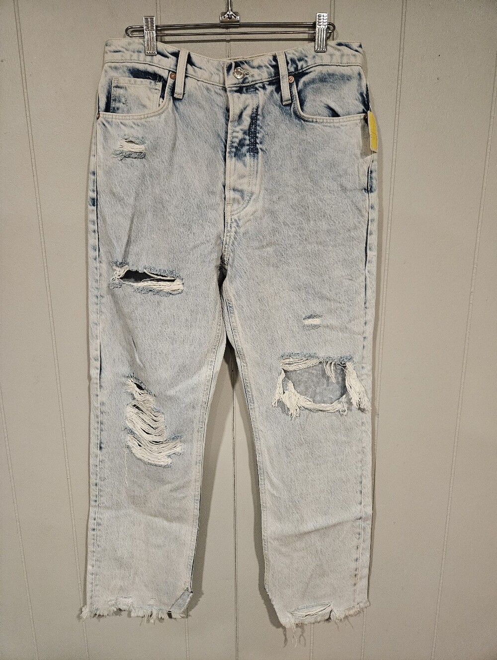 FREE PEOPLE We The Free 27 Distressed Tapered Baggy Boyfriend Jeans 29x28 NWOT